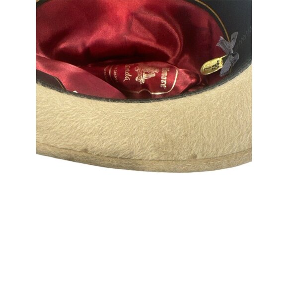 Vintage Biltmore Panda Dry Bone Size 7 Tan Beige Canadian Feather Woven Hat - Picture 8 of 9